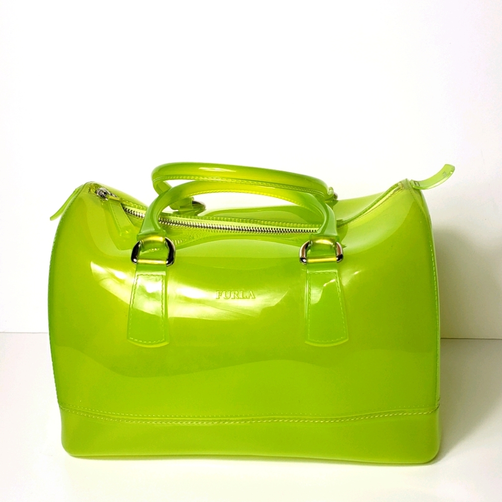 Furla Candy Bag Lime Green Jelly Purse